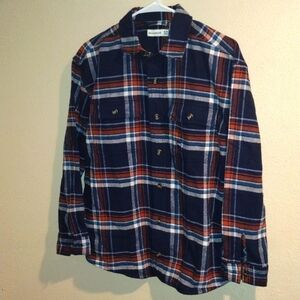 NWT Abercrombie Kids Boys Button Down Flannel Plaid Shirt/Jacket/Shacket 15/16